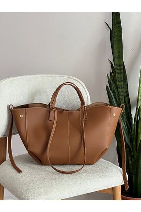 کیف دوشی قهوه ای زنانه چرم مصنوعی nura - کد 877238424