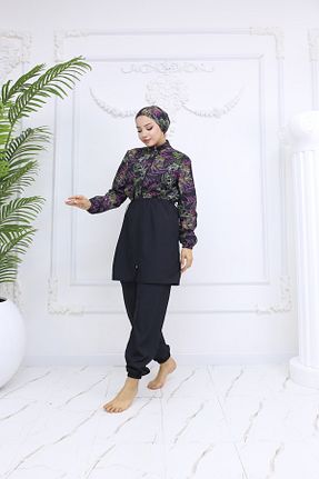 مایو حجاب رنگی زنانه چاپی Atelier Lina - کد 896236779