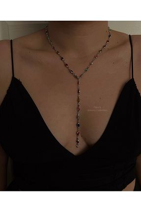 گردنبند جواهر زنانه برنجی Raree Jewellery - کد 888578657