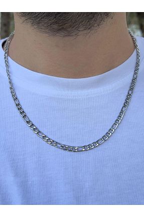 گردنبند جواهر متالیک زنانه روکش نقره Piercing Market Steel & Silver - کد 787572177