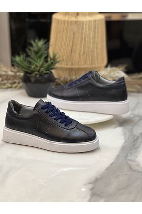 کفش اسنیکر سرمه ای مردانه چرم اصل Martini Shoes - کد 894711592