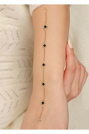 دستبند طلا سبز زنانه 14 عیار kuyumcu nurettin - کد 874612960