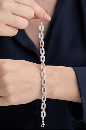 دستبند نقره سفید زنانه 925 عیار Silvano Jewelry - کد 893788198