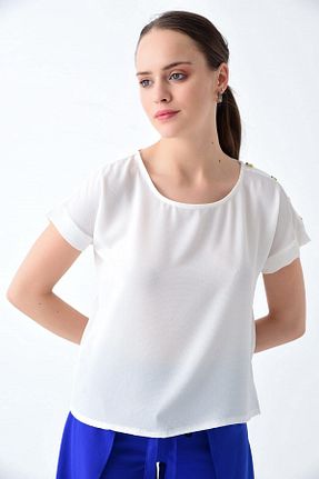 بلوز نباتی زنانه ساده Cotton Mood - کد 6505125