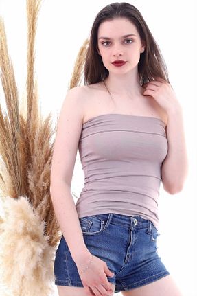 بادی قهوه ای زنانه Straplez Cotton Mood - کد 40647933