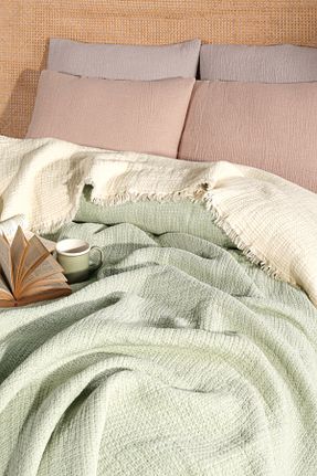 لحاف دونفره سبز 240 x 260 MYLASA HOME - کد 878973219