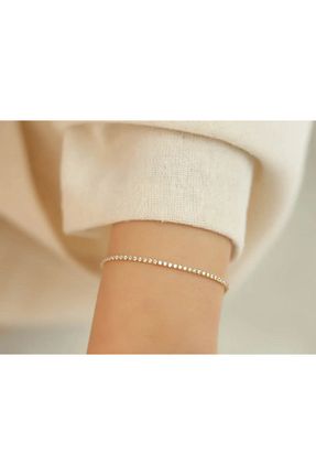 دستبند طلا زرد زنانه 14 عیار Safir Kuyumculuk - کد 251122072