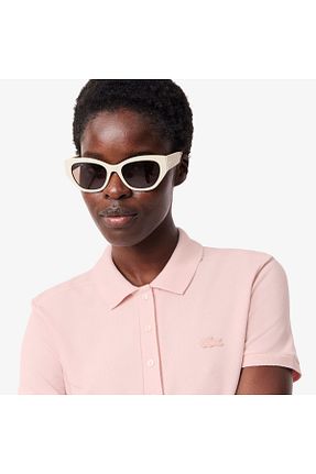 پولوشرت صورتی زنانه پنبه ای Lacoste - کد 35557180