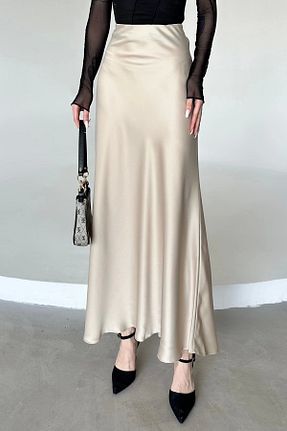 دامن بژ زنانه ساتن Maude - کد 832934520