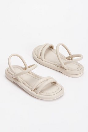 صندل بژ زنانه پاشنه تخت Akçetin Moda - کد 894859066