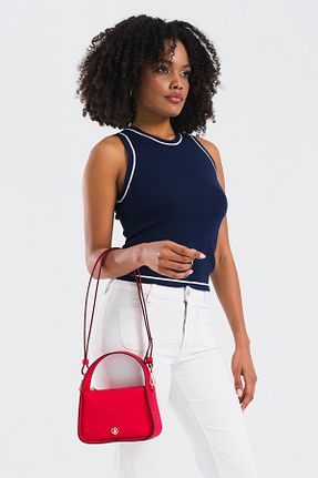 کیف دوشی قرمز زنانه چرم مصنوعی U.S. Polo Assn. - کد 894904133