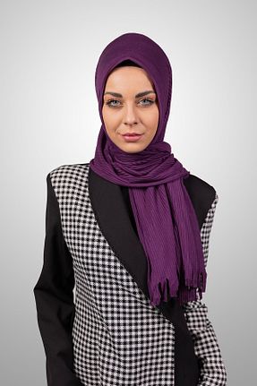 شال بنفش زنانه پنبه ای Şalcenneti.com - کد 894857268
