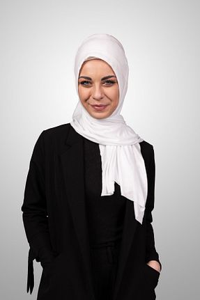 شال سفید زنانه ویسکون Şalcenneti.com - کد 894899110