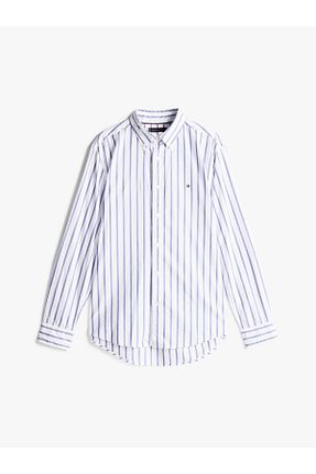 پیراهن آبی مردانه یقه پیراهنی Tommy Hilfiger - کد 896480668