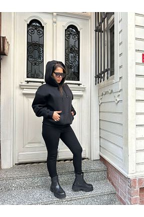 سوئیشرت مشکی زنانه ساده favorimsensin - کد 894903895