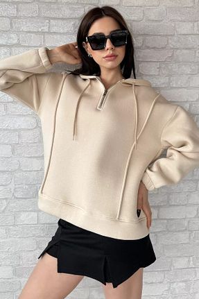 سوئیشرت طوسی زنانه ساده GÜLSELİ - کد 894886170