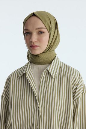 شال خاکی زنانه پنبه پلی استر cs camellia scarf - کد 894898935