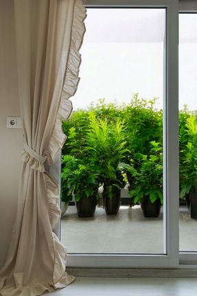 پرده زمینه بژ قابل شستشو MZN Home - کد 890577550