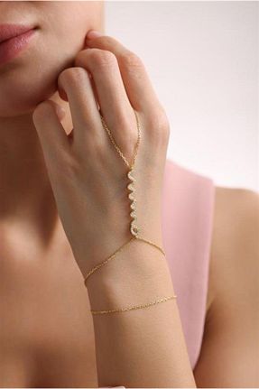 دستبند نقره طلائی زنانه 925 عیار NEREZE - کد 894967824