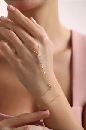 دستبند نقره طلائی زنانه 925 عیار NEREZE - کد 894967371