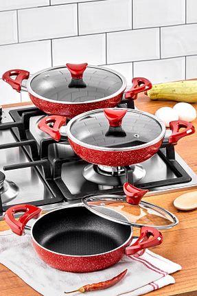 ماهیتابه زرشکی 3+ Taç - کد 4074816