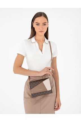 کیف دوشی قهوه ای زنانه چرم مصنوعی Pierre Cardin - کد 863674652