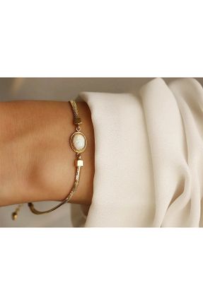 دستبند طلا طلائی زنانه 14 عیار Safir Kuyumculuk - کد 69052167