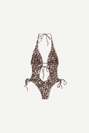 مایو قهوه ای زنانه پلی استر Bershka - کد 894872064