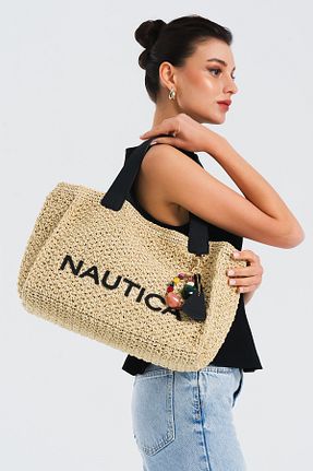 کیف ساحلی بژ زنانه حصیر Nautica - کد 896498691
