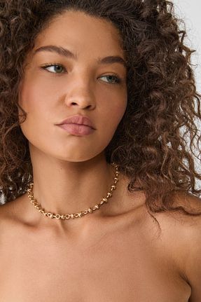 گردنبند جواهر طلائی زنانه آهن Stradivarius - کد 894830443