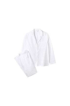 ست لباس راحتی سفید زنانه ساده THE WHITE COMPANY - کد 894886387