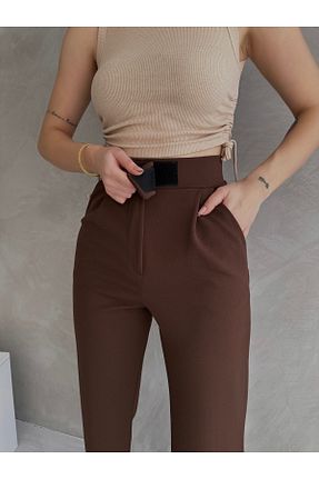 شلوار قهوه ای زنانه پنبه - الاستین mymoda - کد 894812076