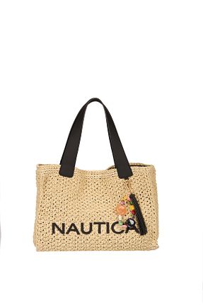 کیف ساحلی بژ زنانه حصیر Nautica - کد 896498691