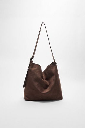 کیف دوشی قهوه ای زنانه پلی استر Stradivarius - کد 894864483