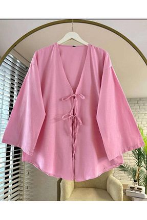 تونیک حجاب صورتی زنانه پلی استر Nergis Neva Butik - کد 850308533