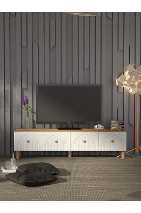 میز و پایه تلویزیون سفید Suntalam Platinreyon - کد 896511670
