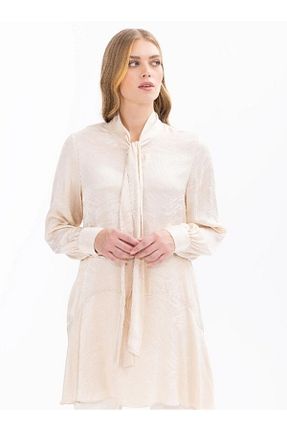 تونیک حجاب بژ زنانه بافتنی SEÇİL - کد 822285443