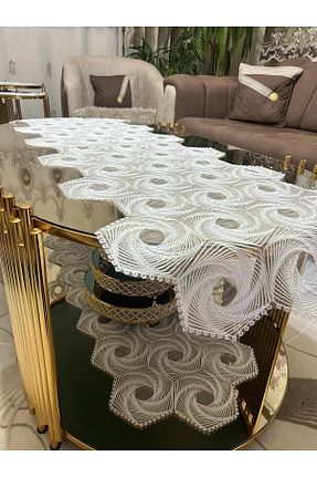 رومیزی سفید گیپور دار Tekstilsa - کد 831090945