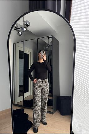 شلوار جین قهوه ای زنانه پاچه گشاد Butik - کد 895005190