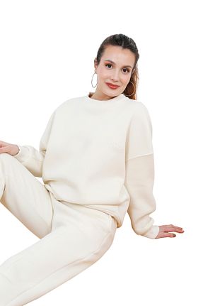 ست بالاتنه و پائین تنه نباتی زنانه بافتنی CANDİDUM - کد 895004638