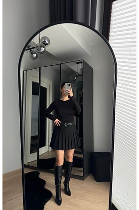 دامن مشکی زنانه Pileli Butik - کد 895005115