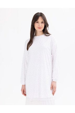 تونیک حجاب سفید زنانه تریکو SEÇİL - کد 822331760