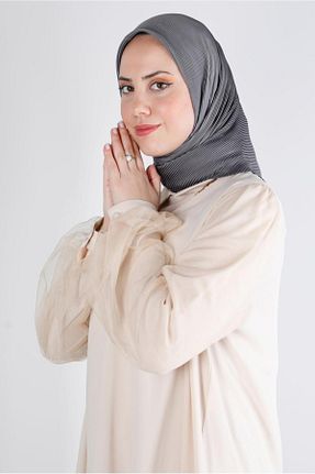 روسری طوسی پلی استر Alvina - کد 801113807