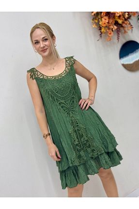 لباس سبز زنانه بافتنی Punta Otantik - کد 895060314