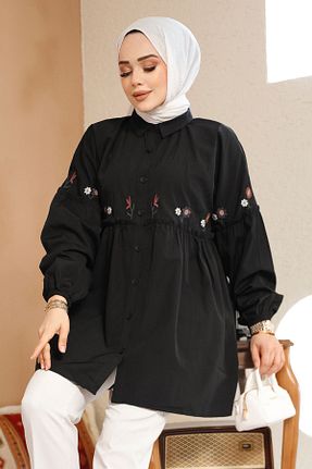 تونیک حجاب مشکی زنانه پنبه ای Neva Style - کد 895057577