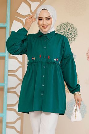 تونیک حجاب سبز زنانه پنبه ای Neva Style - کد 895057586