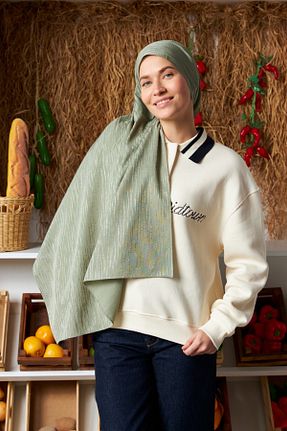 شال سبز زنانه پنبه ای MİRSOY SCARF - کد 895115934
