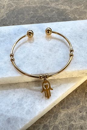 دستبند استیل (فولاد) زرد زنانه استیل (فولاد) MOONİ ACCESSORİES - کد 895174957