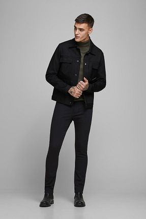 شلوار جین مشکی مردانه پاچه تنگ Jack & Jones - کد 4486281