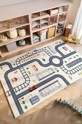 فرش بچه گانه سفید پلی استر Decomia Home - کد 895181286